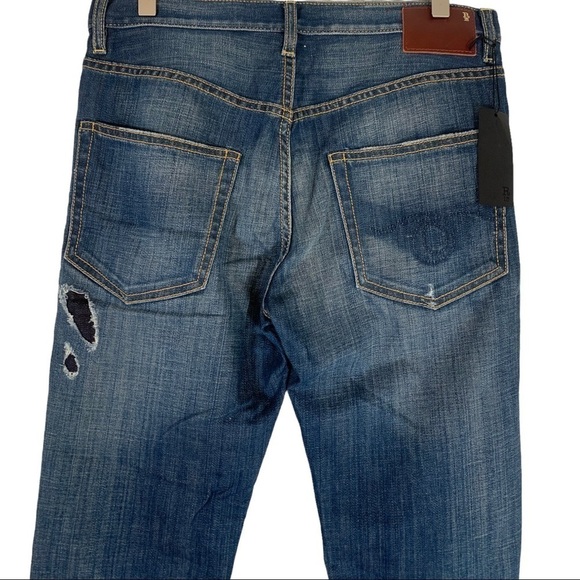 R13 Slouchy Distressed Slim Leg Denim Jeans Size 25 - Picture 5 of 9